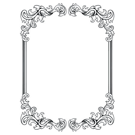 Frame ornament vintage classic element decorationのイラスト素材