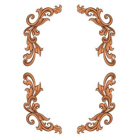 Frame ornament vintage classic element decorationのイラスト素材