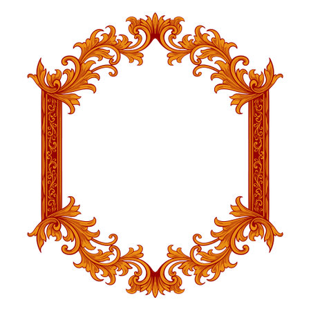 Frame ornament vintage classic element decorationのイラスト素材