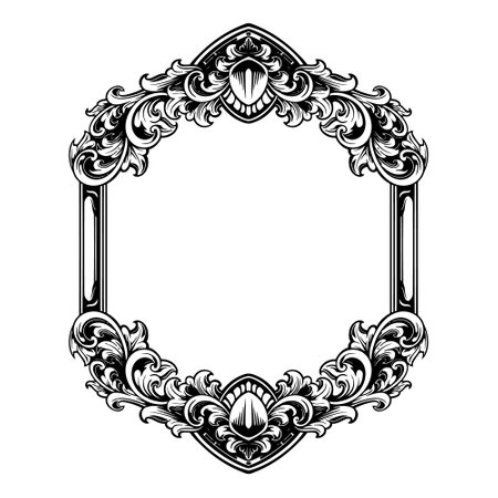 Frame ornament vintage classic element decorationのイラスト素材