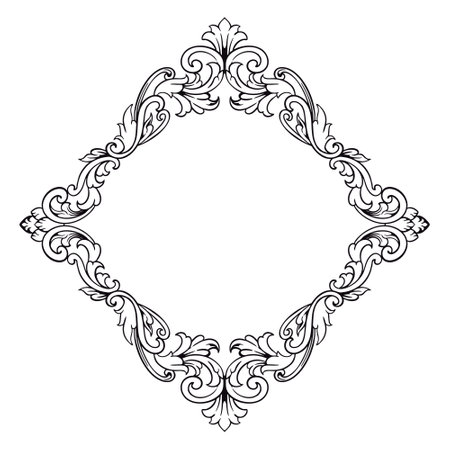 Frame ornament vintage classic element decorationのイラスト素材