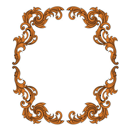 Frame ornament vintage classic element decorationのイラスト素材