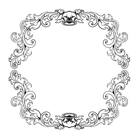 Frame ornament vintage classic element decorationのイラスト素材