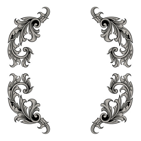 Frame ornament vintage classic element decorationのイラスト素材