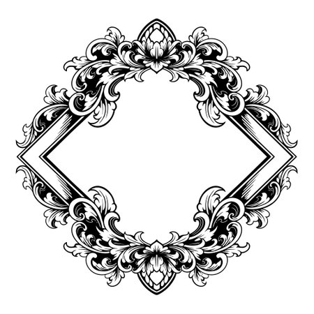 Frame ornament vintage classic element decorationのイラスト素材