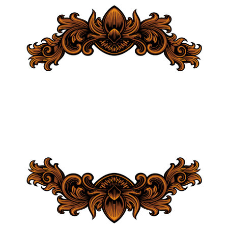 Frame ornament vintage classic element decorationのイラスト素材