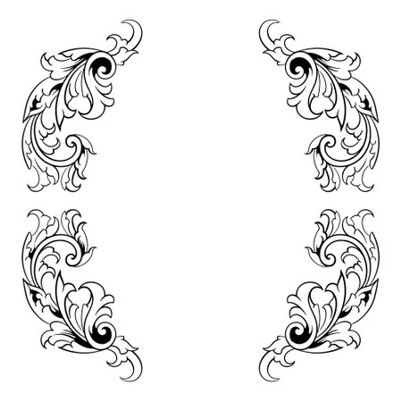 Frame ornament vintage classic element decorationのイラスト素材