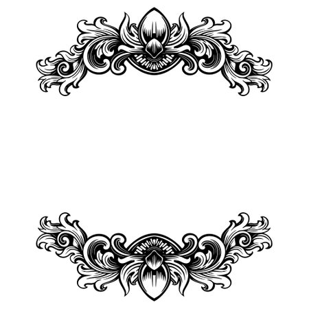 Frame ornament vintage classic element decorationのイラスト素材