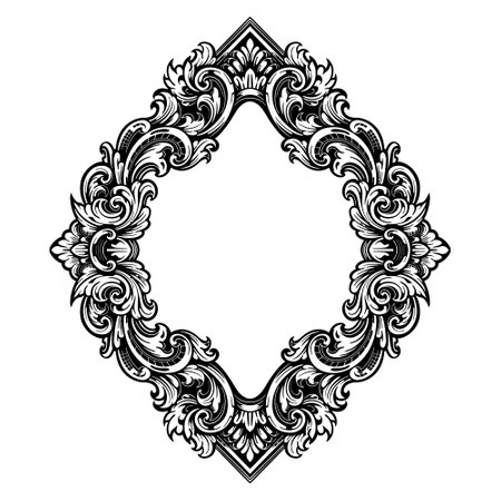 Frame ornament vintage classic element decorationのイラスト素材