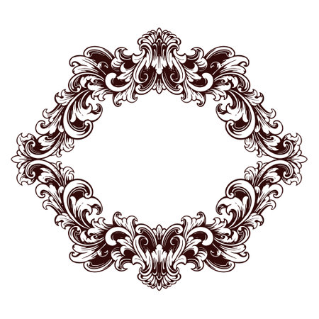 Frame ornament vintage classic element decorationのイラスト素材