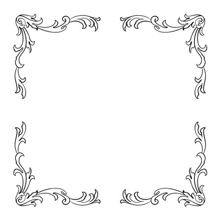 Frame ornament vintage classic element decorationのイラスト素材