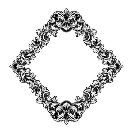 Frame ornament vintage classic element decorationのイラスト素材