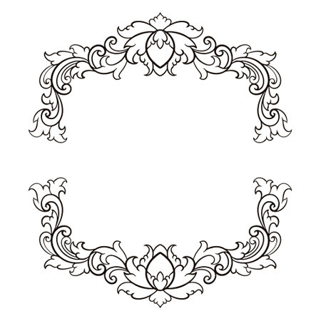 Frame ornament vintage classic element decorationのイラスト素材