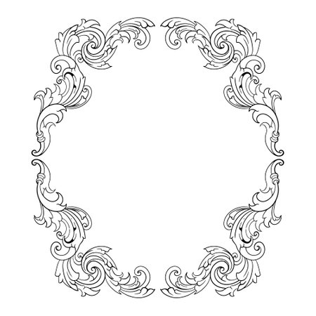 Frame ornament vintage classic element decorationのイラスト素材