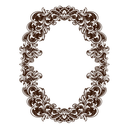 Frame ornament vintage classic element decorationのイラスト素材