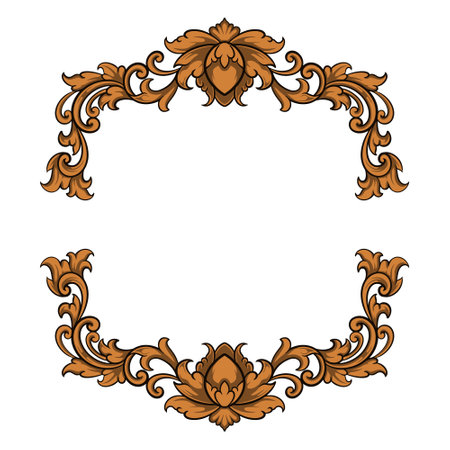 Frame ornament vintage classic element decorationのイラスト素材