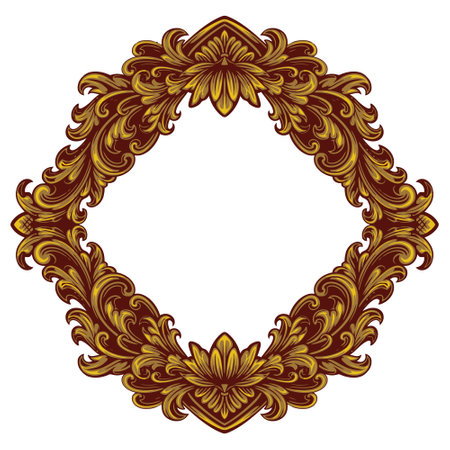Frame ornament vintage classic element decorationのイラスト素材