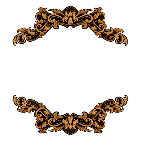 Frame ornament vintage classic element decorationのイラスト素材