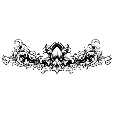 Vintage baroque ornament. Decorative element filigree calligraphy vector. You can use for wedding decoration of greeting card and laser cutting.のイラスト素材