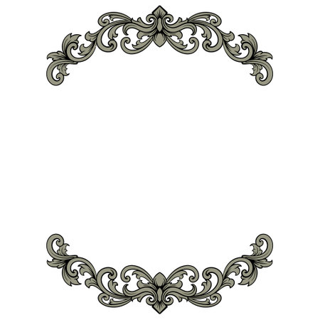 Vintage baroque ornament. Decorative element filigree calligraphy vector. You can use for wedding decoration of greeting card and laser cutting.のイラスト素材
