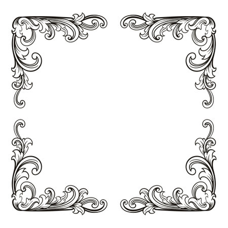 Vintage baroque ornament. Decorative element filigree calligraphy vector. You can use for wedding decoration of greeting card and laser cutting.のイラスト素材