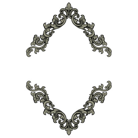 Vintage baroque ornament. Decorative element filigree calligraphy vector. You can use for wedding decoration of greeting card and laser cutting.のイラスト素材