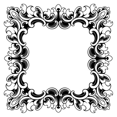 Vintage baroque ornament. Decorative element filigree calligraphy vector. You can use for wedding decoration of greeting card and laser cutting.のイラスト素材