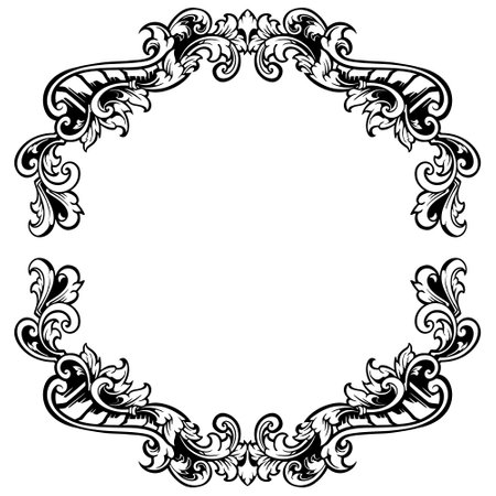 Vintage baroque ornament. Decorative element filigree calligraphy vector. You can use for wedding decoration of greeting card and laser cutting.のイラスト素材