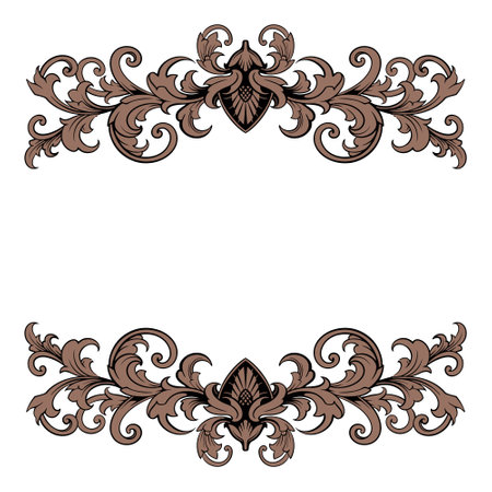 Vintage baroque ornament. Decorative element filigree calligraphy vector. You can use for wedding decoration of greeting card and laser cutting.のイラスト素材