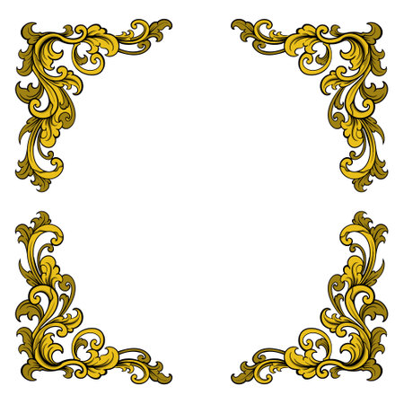 Vintage baroque ornament. Decorative element filigree calligraphy vector. You can use for wedding decoration of greeting card and laser cutting.のイラスト素材