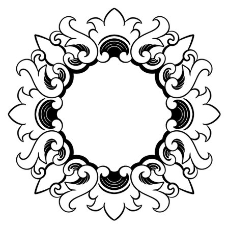 Vintage baroque ornament. Decorative element filigree calligraphy vector. You can use for wedding decoration of greeting card and laser cutting.のイラスト素材