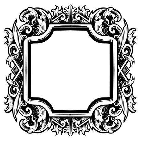 Vintage baroque ornament. Decorative element filigree calligraphy vector. You can use for wedding decoration of greeting card and laser cutting.のイラスト素材