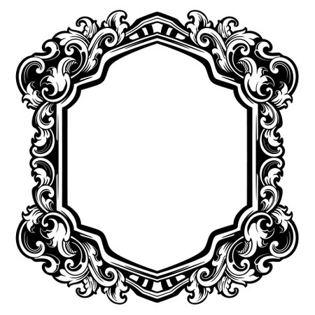 Vintage baroque ornament. Decorative element filigree calligraphy vector. You can use for wedding decoration of greeting card and laser cutting.のイラスト素材