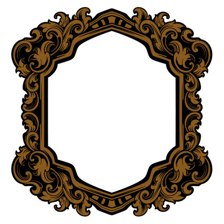 Vintage baroque ornament. Decorative element filigree calligraphy vector. You can use for wedding decoration of greeting card and laser cutting.のイラスト素材