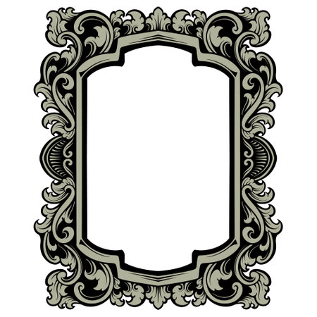 Vintage baroque ornament. Decorative element filigree calligraphy vector. You can use for wedding decoration of greeting card and laser cutting.のイラスト素材