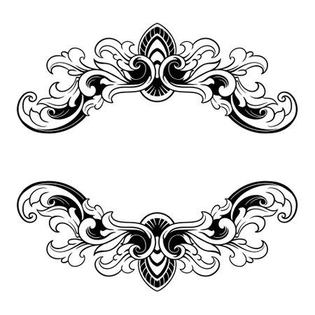 Vintage baroque frame. Decorative element for design. Vector illustrationのイラスト素材