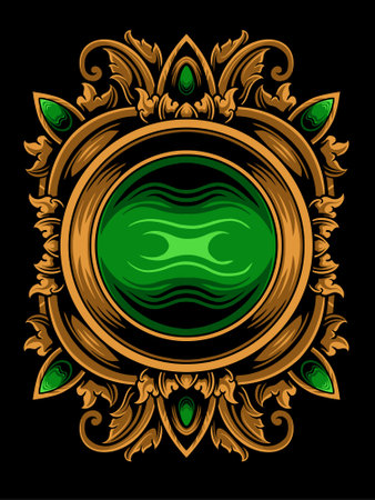 Luxury Frame Ornament Wedding Decorationのイラスト素材