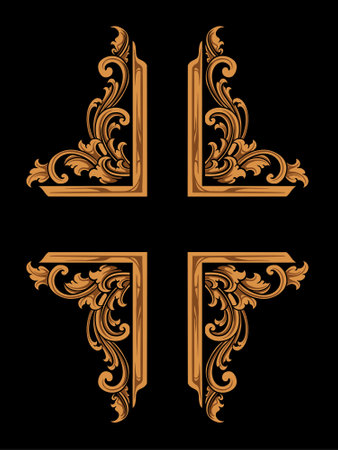 Luxury Frame Ornament Wedding Decorationのイラスト素材