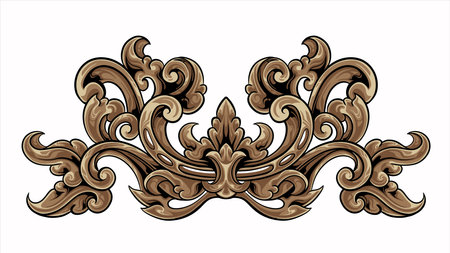 Vintage baroque ornament. Vector illustration for your design.のイラスト素材
