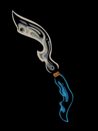 Illustration of a dagger on a black background. Vector illustration.のイラスト素材
