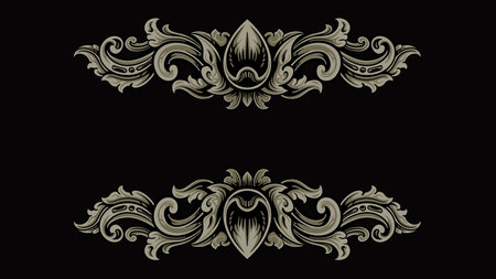 Vintage baroque frame. Baroque vector ornament.のイラスト素材