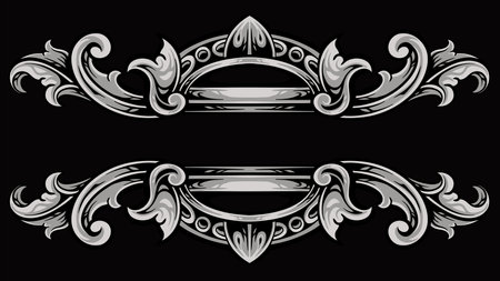 Vintage baroque frame. Baroque vector ornament.のイラスト素材