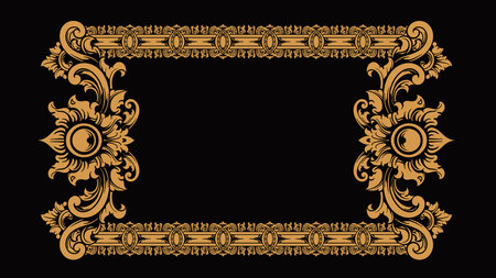 Vintage baroque frame. Baroque vector ornament.のイラスト素材