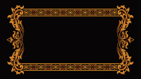 Vintage baroque frame. Baroque vector ornament.のイラスト素材