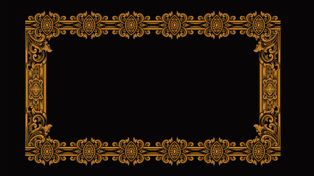 Vintage baroque frame. Baroque vector ornament.のイラスト素材