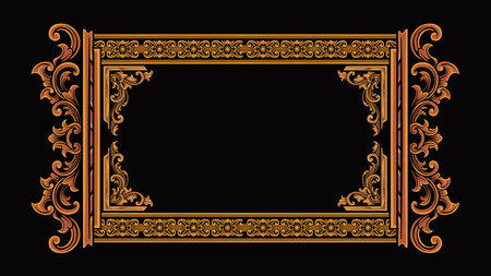 Vintage baroque frame. Baroque vector ornament.のイラスト素材