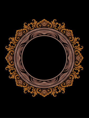 Vintage baroque frame. Baroque vector ornament.のイラスト素材
