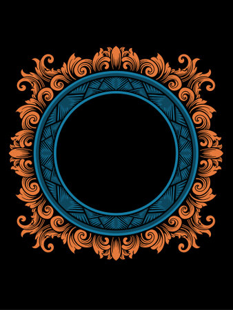 Vintage baroque frame. Baroque vector ornament.のイラスト素材