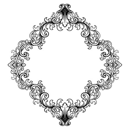 Vintage baroque frame. Baroque vector ornament.のイラスト素材