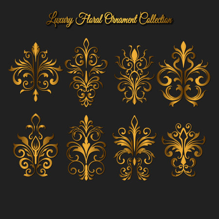 Baroque engraved. Victorian floral ornamental borders, luxury vintage decorative frame elements. Vector illustration royal set for wedding invitation and greeting cards, ornaments romantic invitationsのイラスト素材